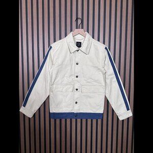 New Original Use Jean Jacket XS Mens Ivory Blue Colorblock Denim Target Trucker